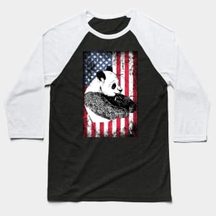 Patriotic Panda Bear American Flag Baseball T-Shirt